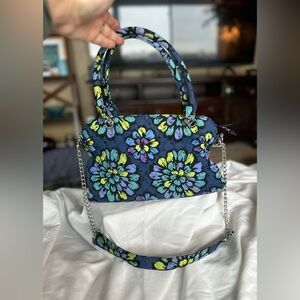 Rare Vera Bradley Indigo Pop print convertible shoulder to crossbody bag in EUC